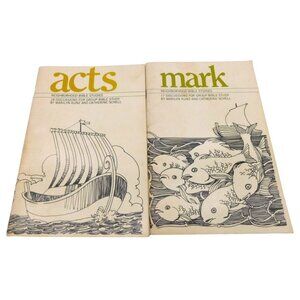 Set of 2 Vintage Neighborhood Bible Studies Acts and Mark Books